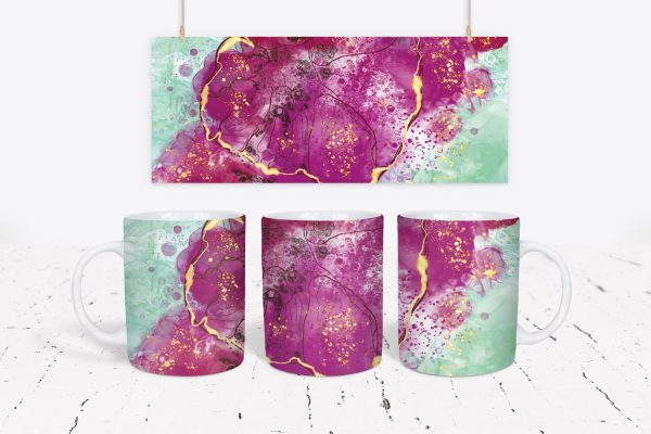 Tazza Alcohol Ink Abstract Flowers Mug 2