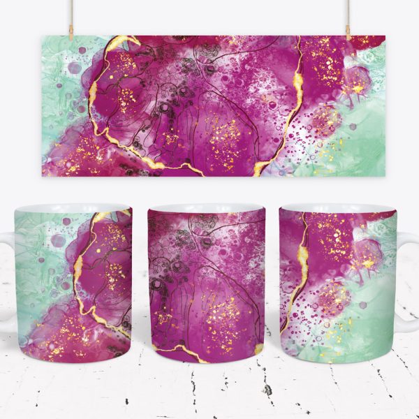 Tazza Alcohol Ink Abstract Flowers Mug 2