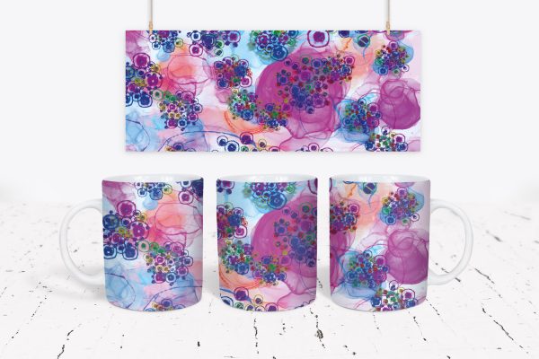 Tazza Alcohol Ink Abstract Flowers Mug 3