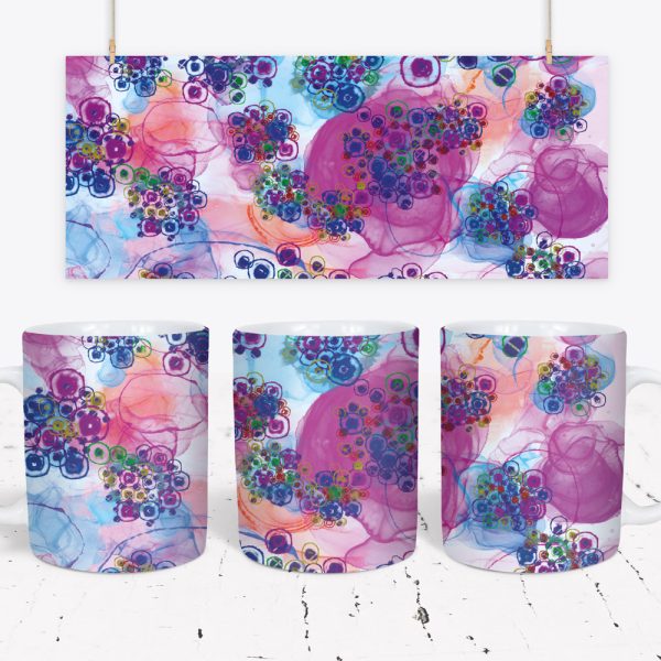 Tazza Alcohol Ink Abstract Flowers Mug 3